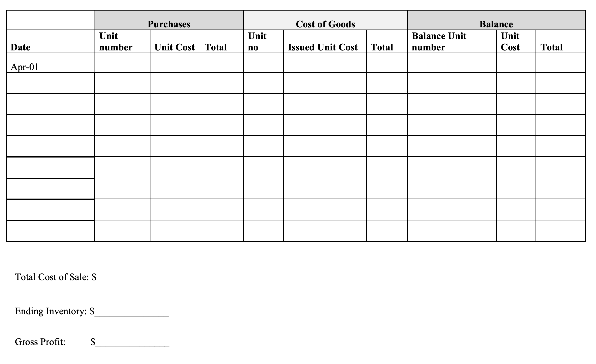 perpetual inventory method. The business operates on a cash only basis. All