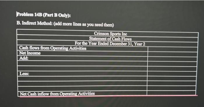 balance sheets: The Year 2 income statement is shown next: Required a.