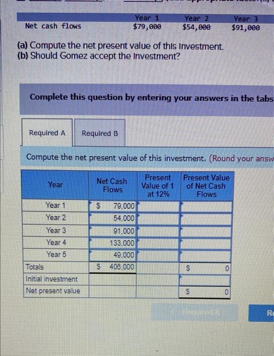 factors from the tables provided) Year 2 Sas Year Met cash flow