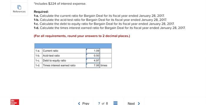 change? Exercise 3-17 (Algo) Calculating ratios; Bargain Deal (LO3-8] 7 Bargain Deal,