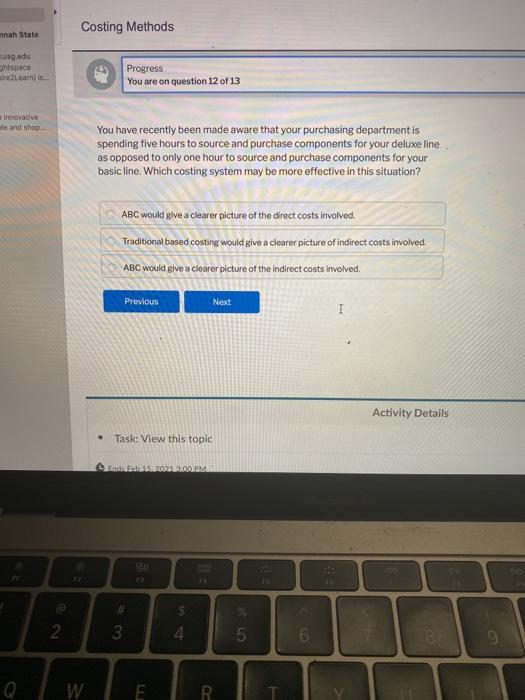  Costing Methods nah State usgedu Shispace sarni. Progress You are on