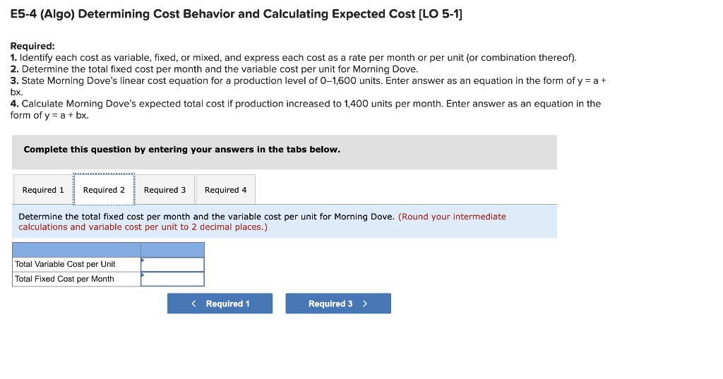 sells all units it produces each month. The relevant range is 01,600