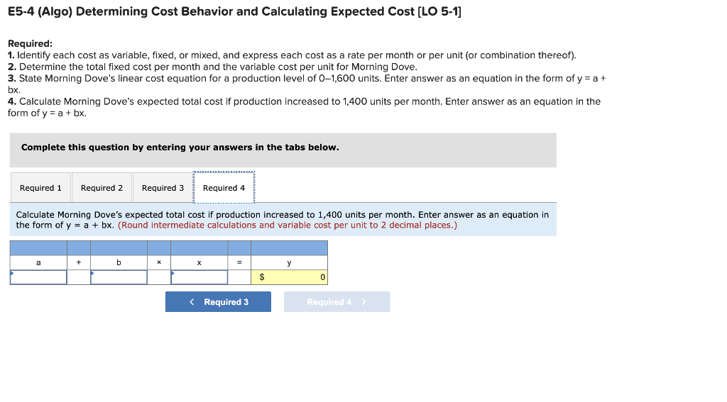Morning Dove's utilities and maintenance costs are mixed with the fixed components