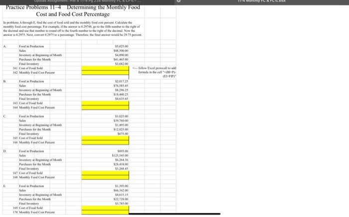 please solve with work/formulas mo Practice Problems 11 Determining the Monthly