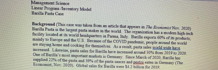 case was taken from an article that appears in The Economist Nov.