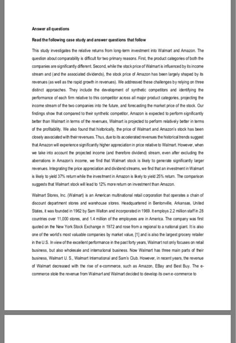 Second, while the stock price of Walmart is influenced by is incorre