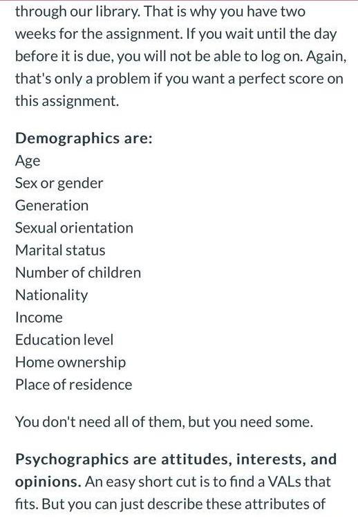 into account geographic area, tell me about your target audience. This is