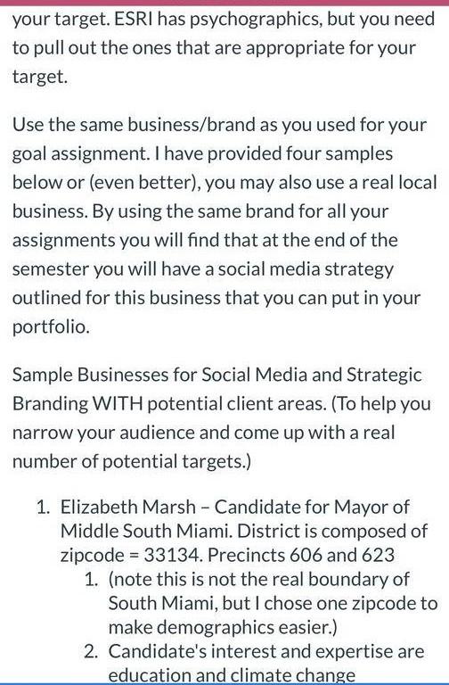 the target audience for your social media message NOT for the entire