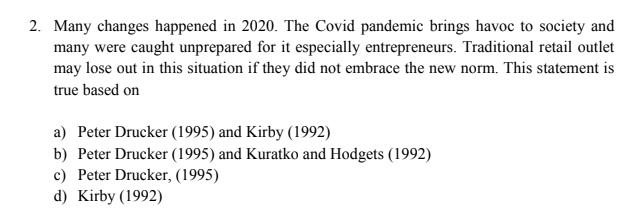 in 30mins urgent i will give a thumb up 1. An entrepreneur