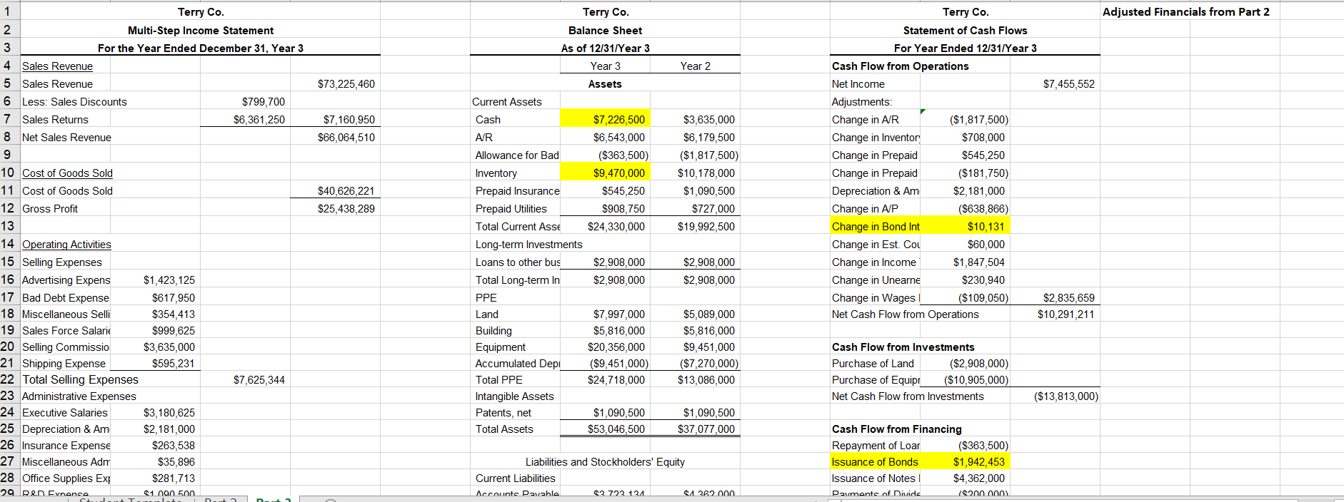 Intermediate 2 Terry Part #3: Deferred Taxes To practice recognizing and reporting