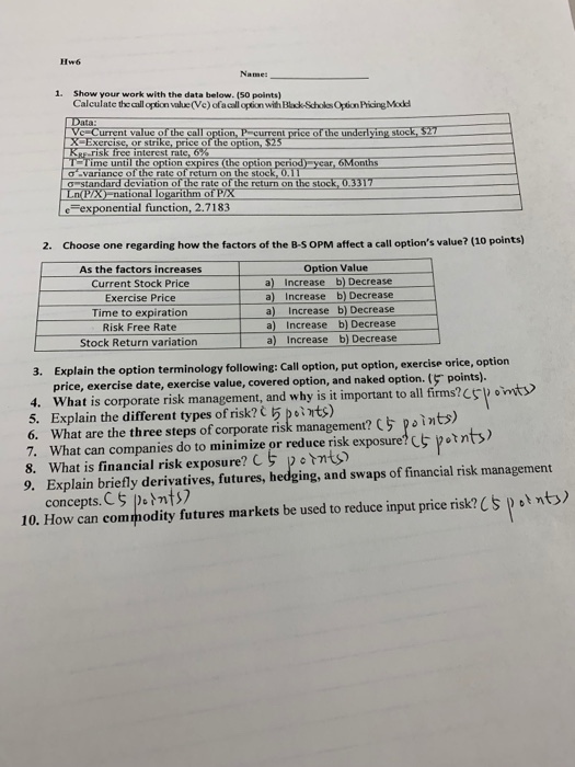 Please help ????? 1. Show your work with the data below.