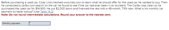 1a. 1b. Before purchasing a used car, Cody Lind checked www.kbb.com to