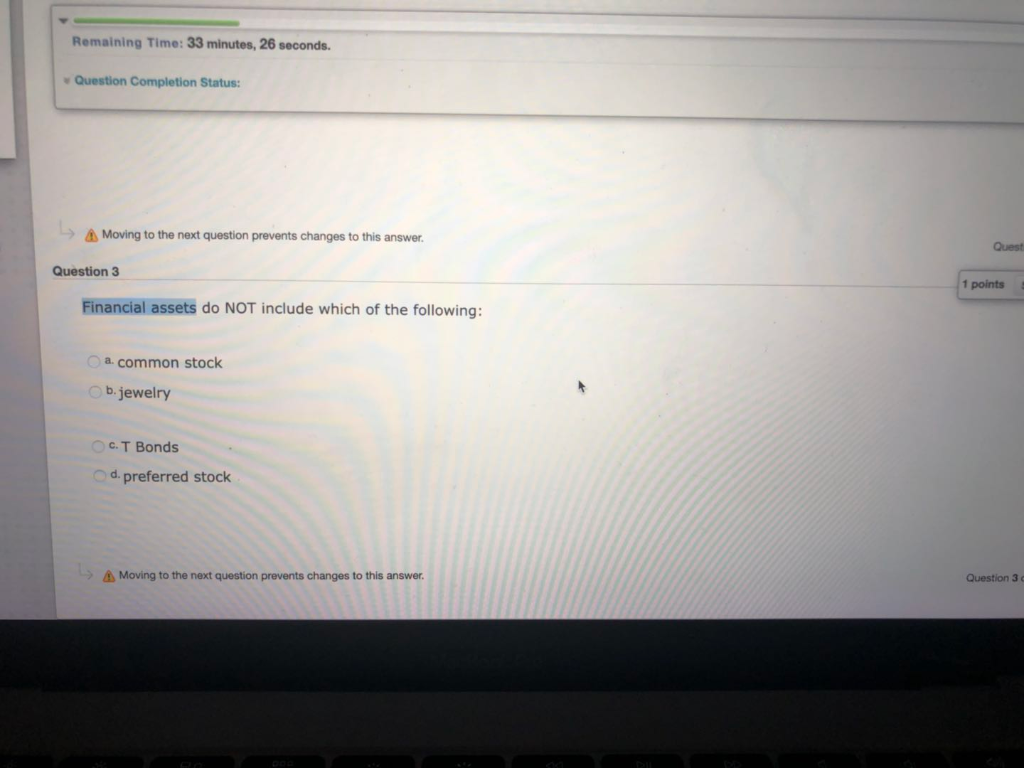 Remaining Time: 33 minutes, 26 seconds. Question Completion Status: > A