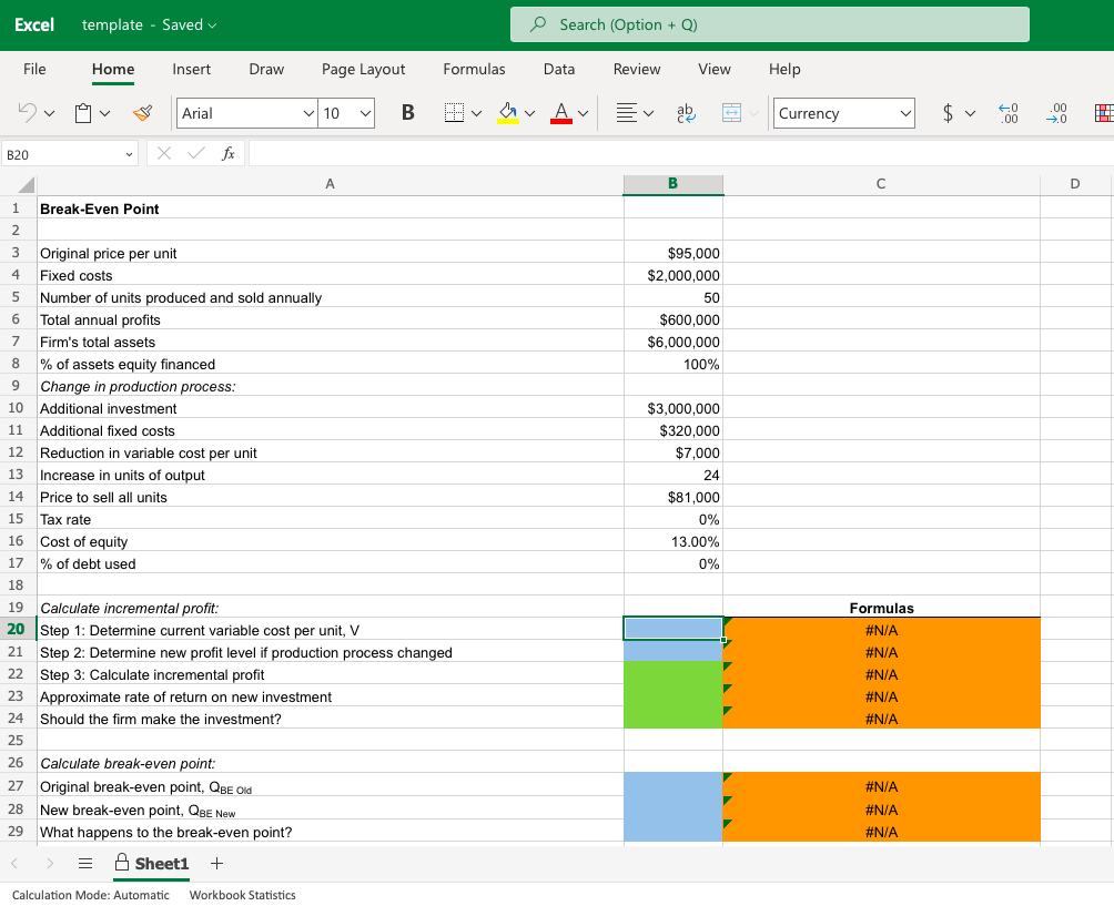 project's expected rate of return for the next year (defined as the