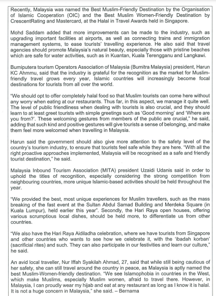 Answer ALL questions in the answer booklet. Article 1 Malaysia is the