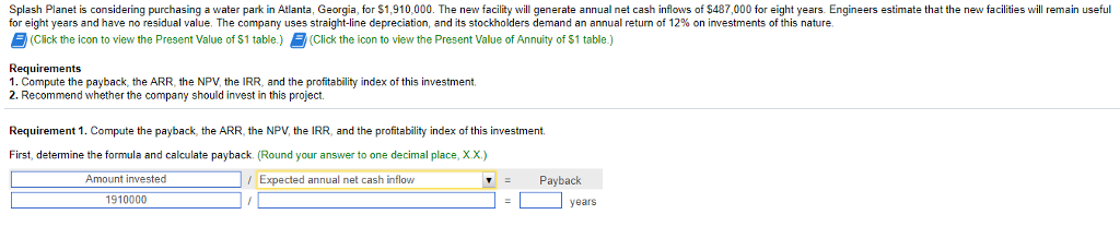 Can you please help? Splash Planet is considering purchasing a water park