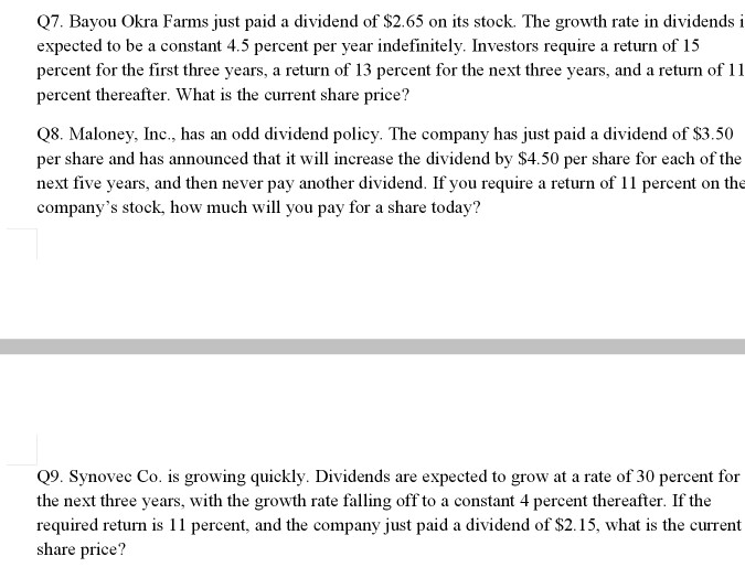  please provide me with steps and the answer for 6-9 Q7.