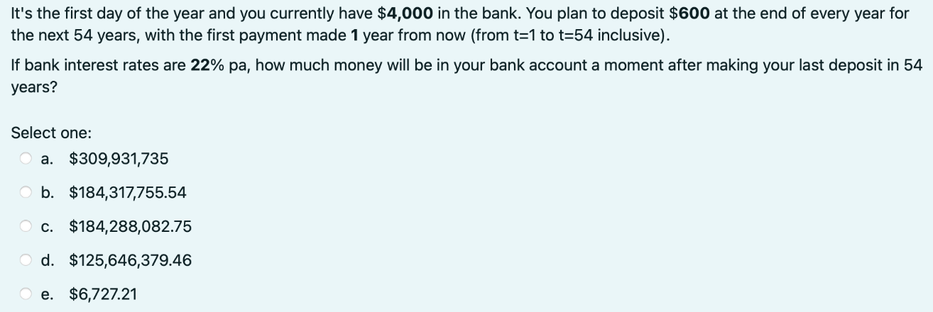 answer without using excel It's the first day of the year and