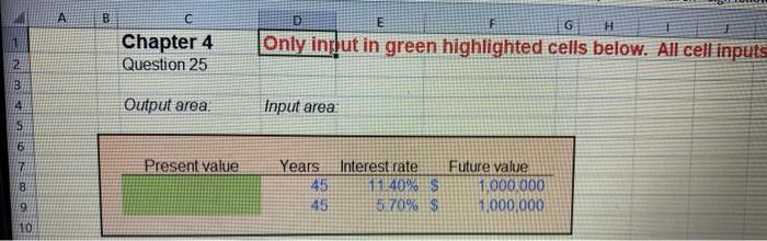 area: Input area 6 7 8 Present value Years 80 Interest rate