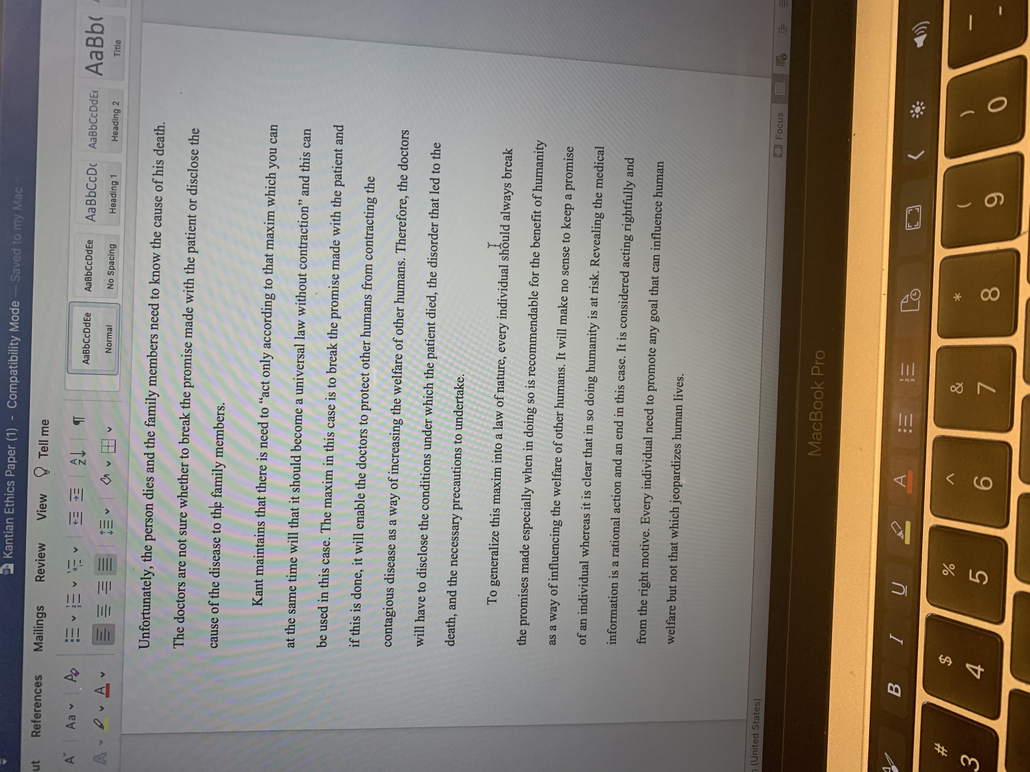 DV Av Normal No Spacing Heading 1 Heading 2 Title Kantian Ethics