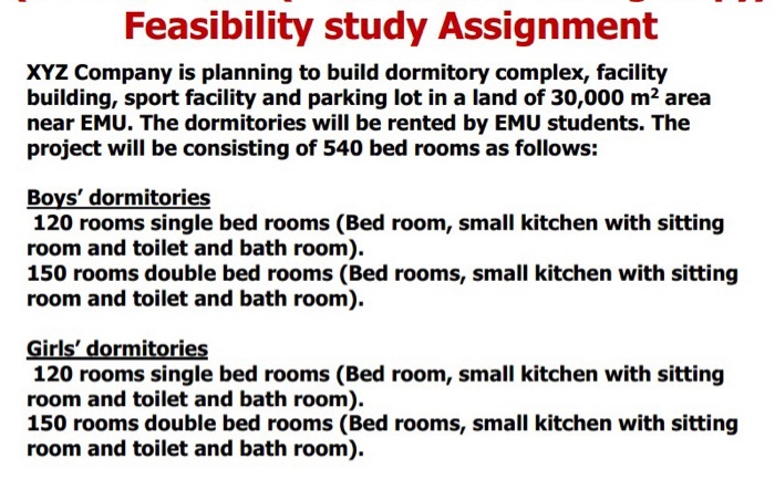 thise question about (Feasibility study Assignment) XYZ Company is planning to build