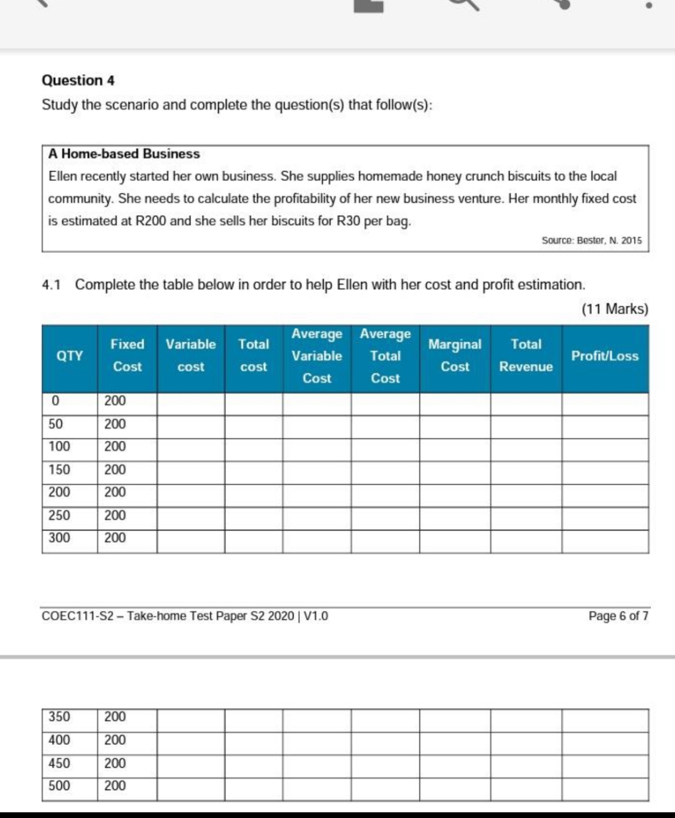 please write step by step Question 4 Study the scenario and complete