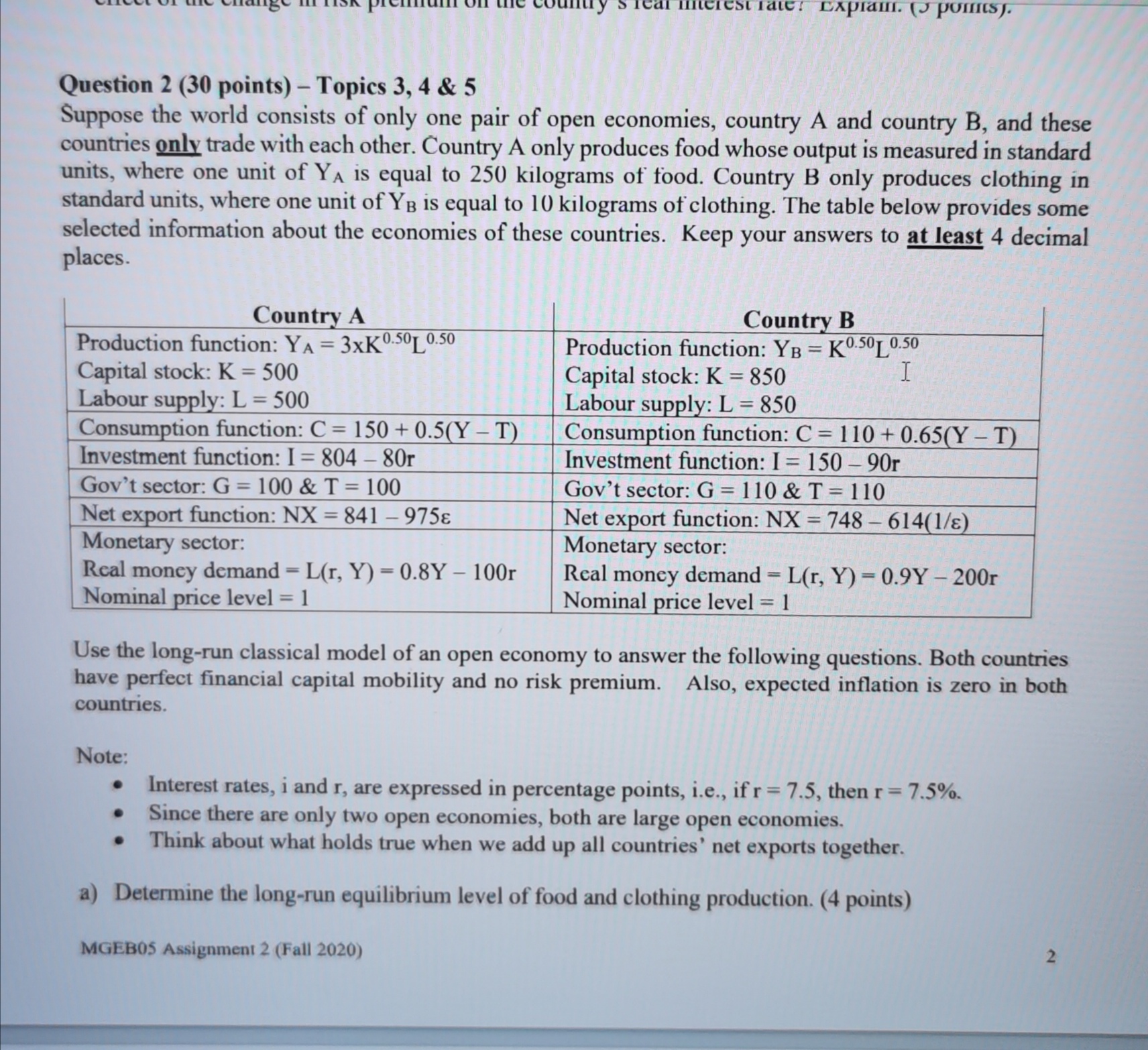 the question2 Question 2 (30 points) - Topics 3, 4 & 5