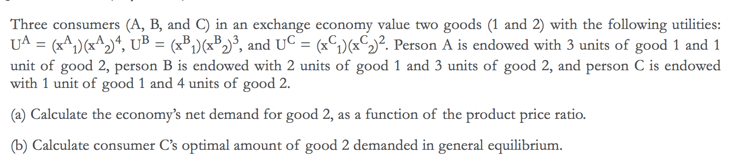pleases love step by step Three consumers (A, B, and C) in