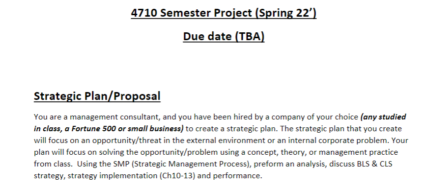 pg. proposal on how the company ofyour choice could address the opportunity