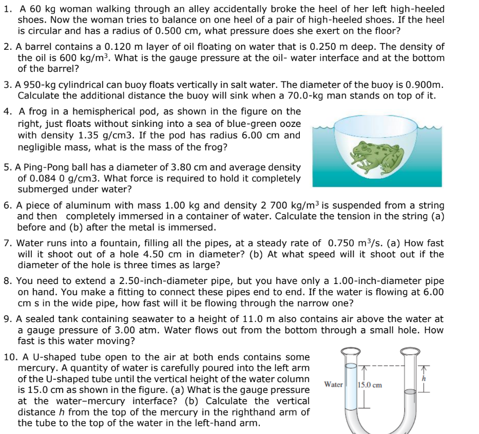 to show your solution. \f1. A 60 kg woman walking through an