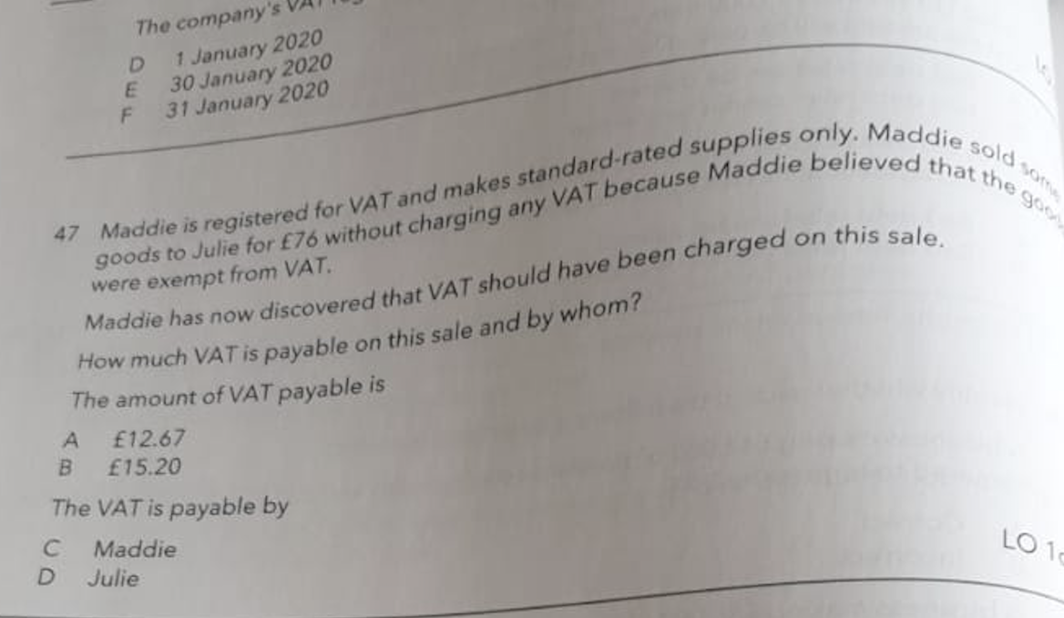 Can you explain how the answer for q47 is A and