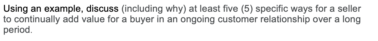  Using an example, discuss (including why) at least five (5) specific
