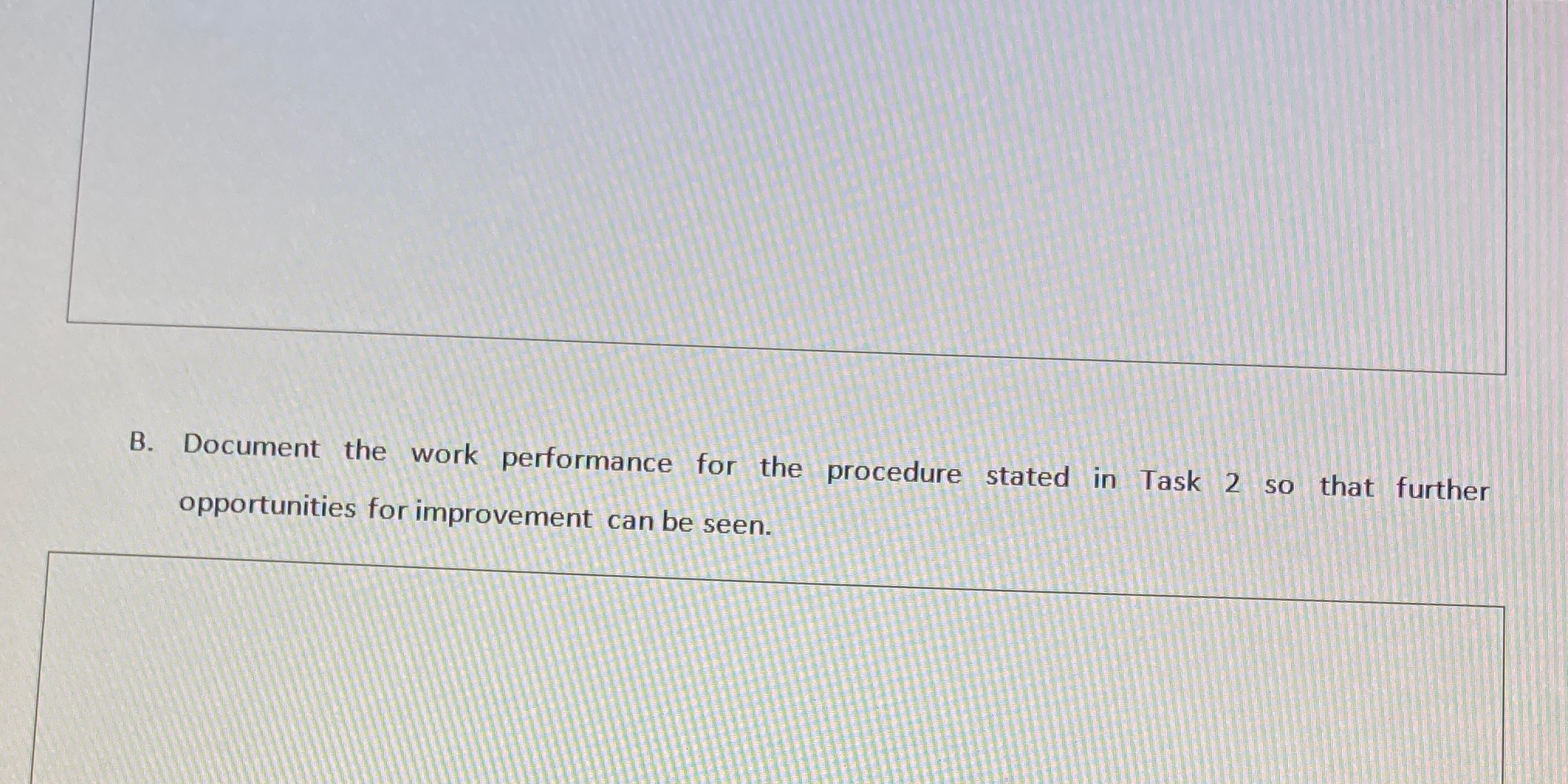 It should be based on bonus fittness case study B. Document the
