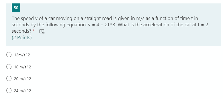 speed for the entire trip is approximately: * (2 Points) 73 km/hr