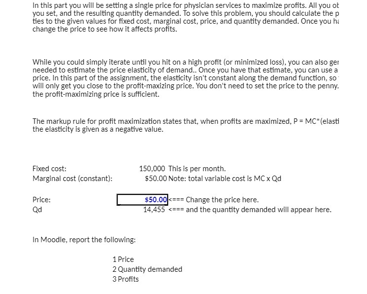 In this part you will be setting a single price for