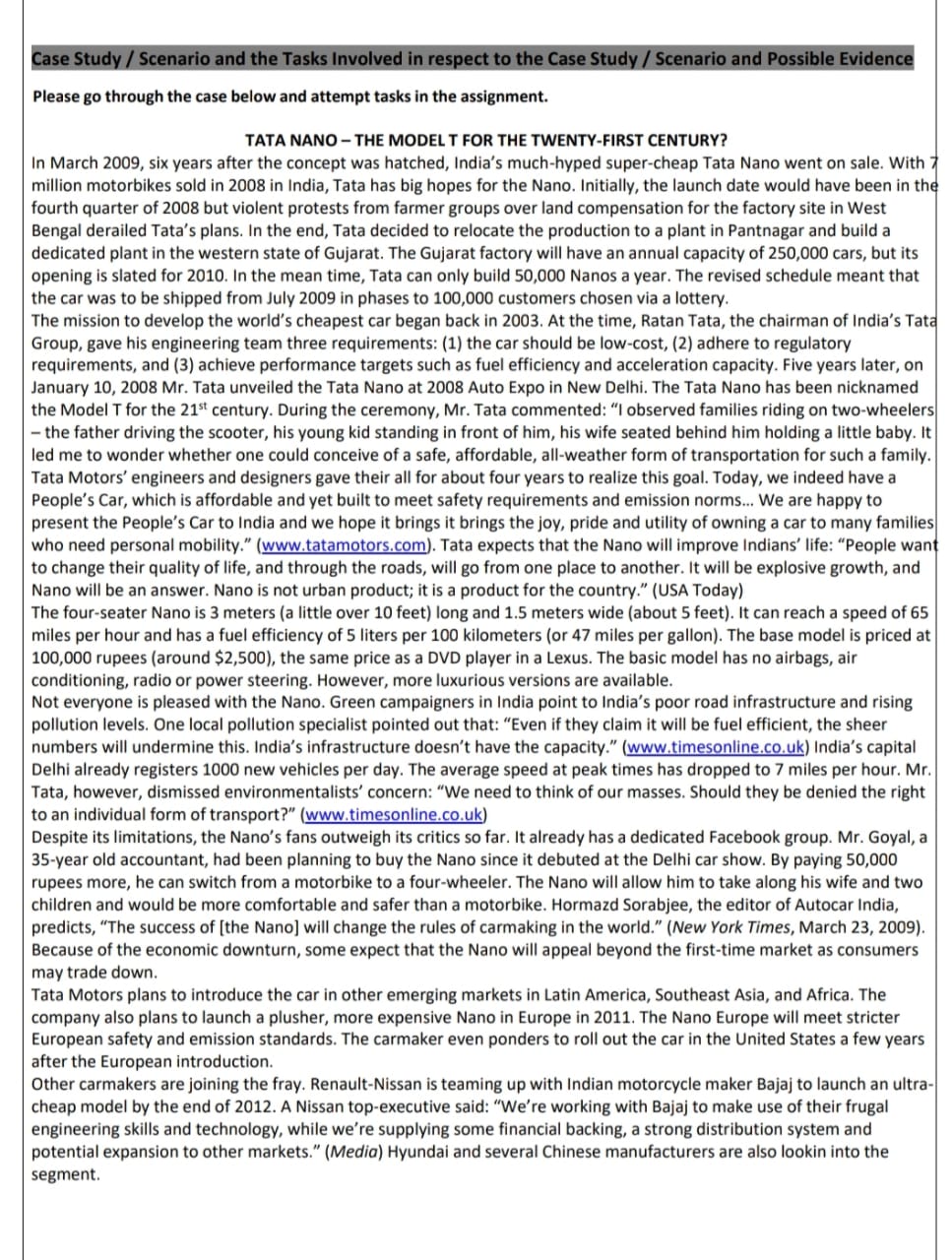 Task: Analyze the impact of changes in the internal environment of an