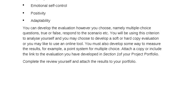 ' Emotional self-control ' Positivity ' Adaptability You can develop the