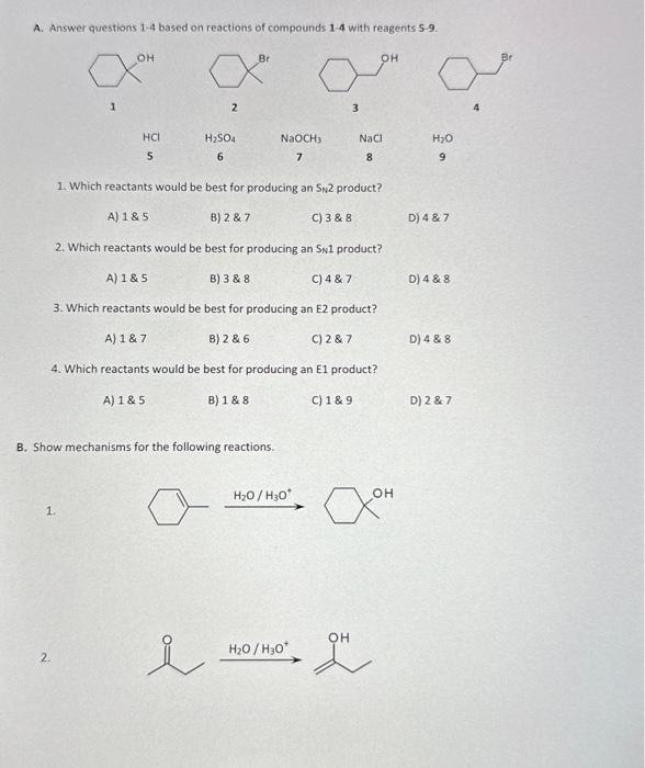 Please help me with problems A and B. Thank you! A. Answer