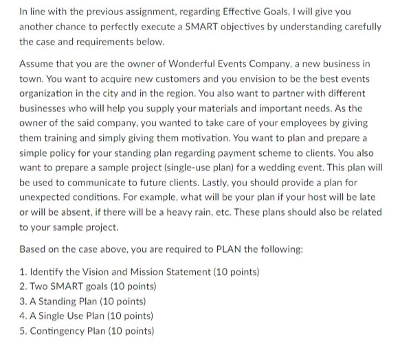 In line with the previous assignment, regarding Effective Goals, I will