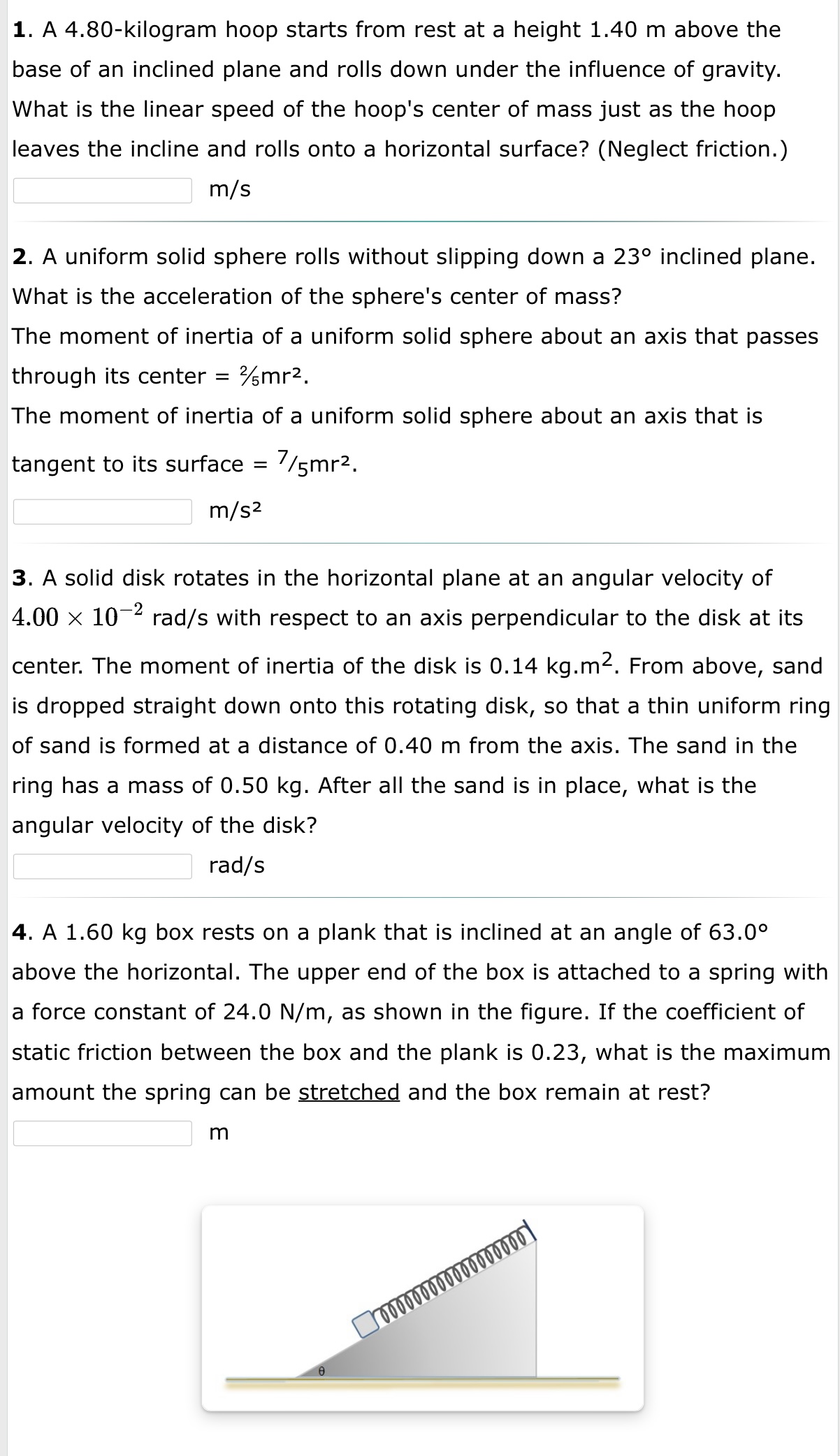 and a vertical wall, a spring (k = 780 Mm) is attached