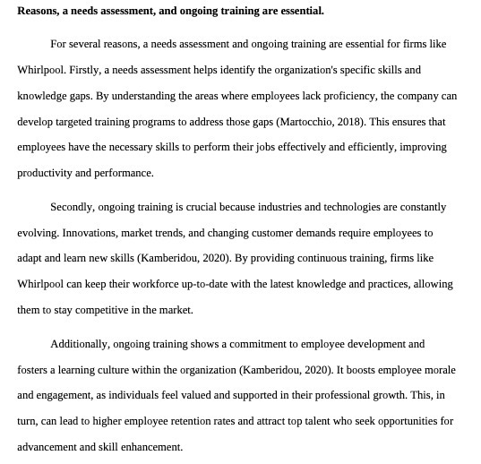  Reasons, a needs assessment, and ongoing training are essential. For several