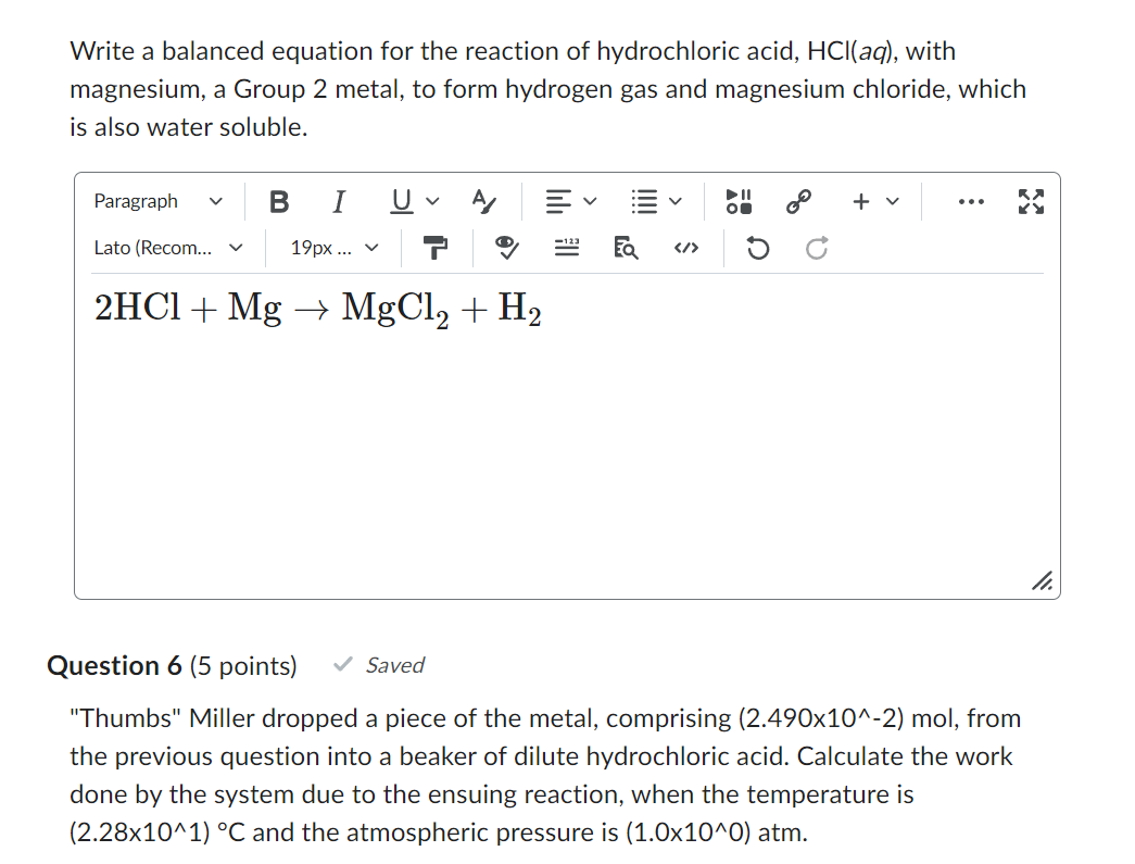 *PREVIOUS EQUATION POSTED ABOVE* Pls answer to #6 Write a balanced