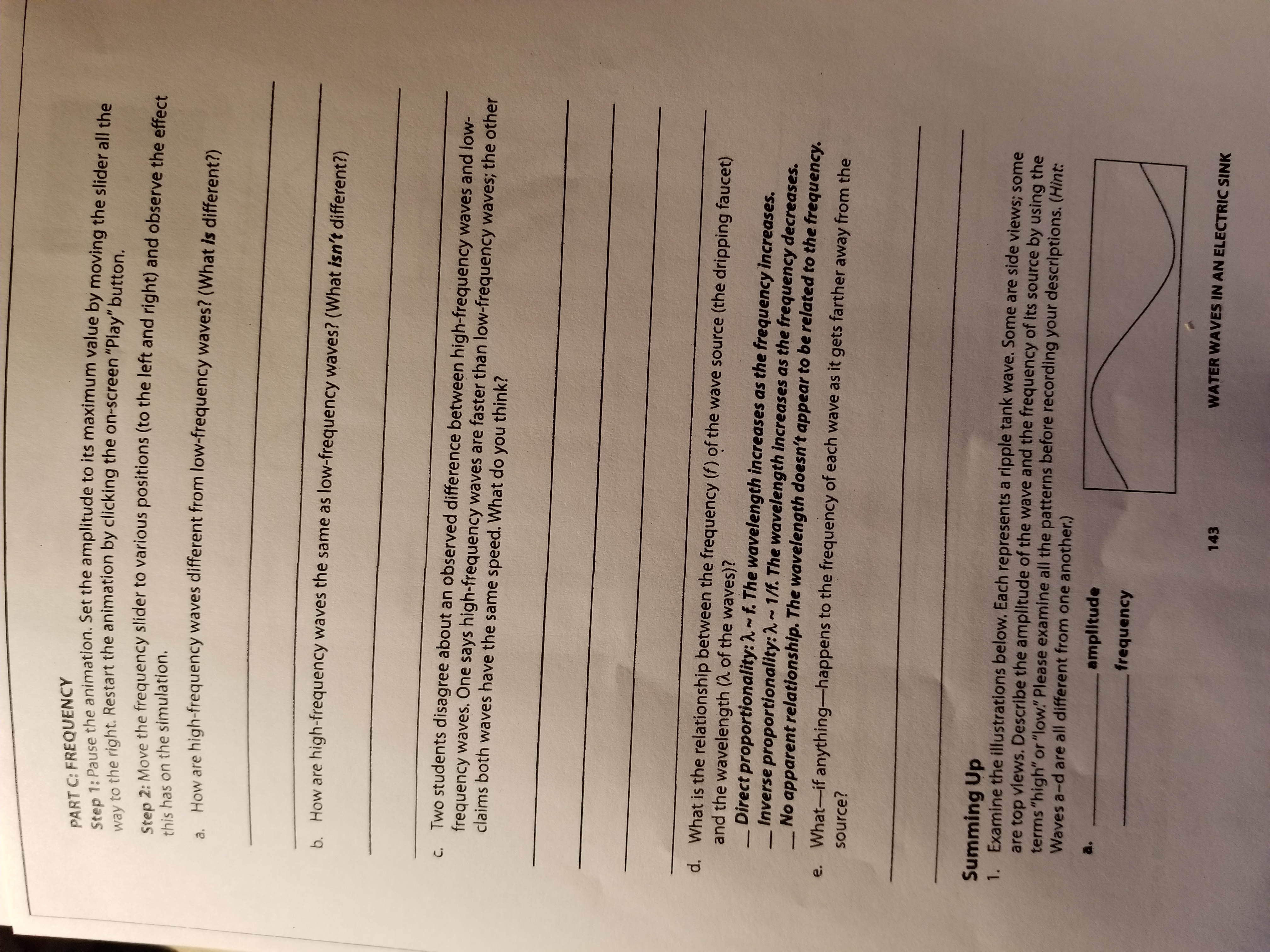Wave Description Wave Mechanics Simulation Water Waves in an Electric Sink Purpose