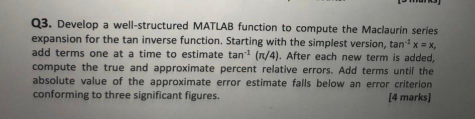  numerical analysis question, can you please solve for tan inverse please