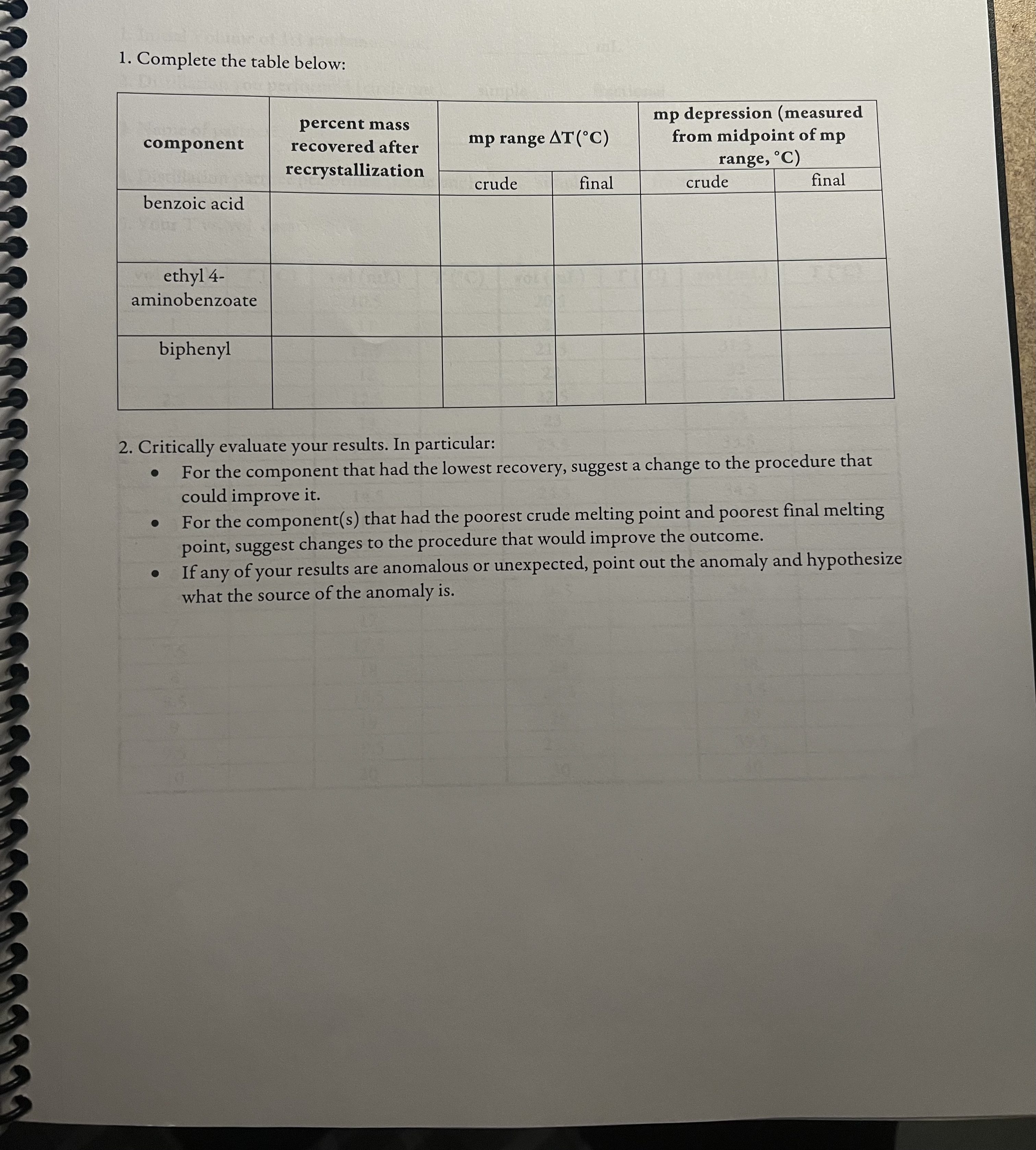  PLEASE HELP ANSWER THIS PAGE ONLY!!! I have included all data