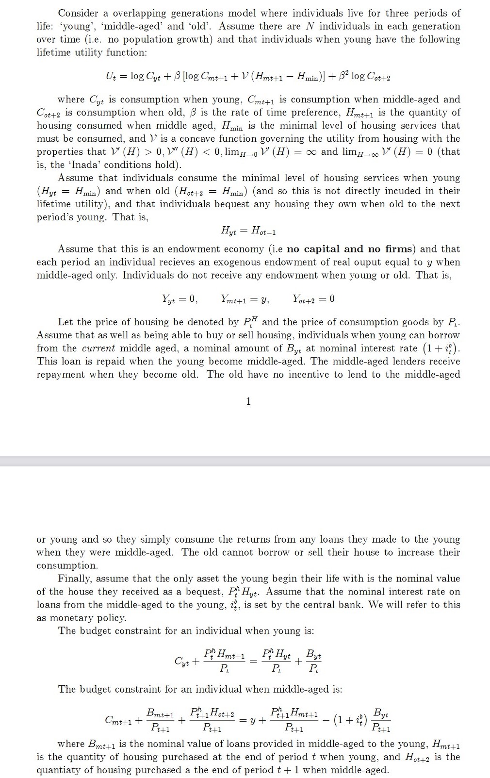 individual when old. (b) (8 marks) Write down the constrained maximisation problem