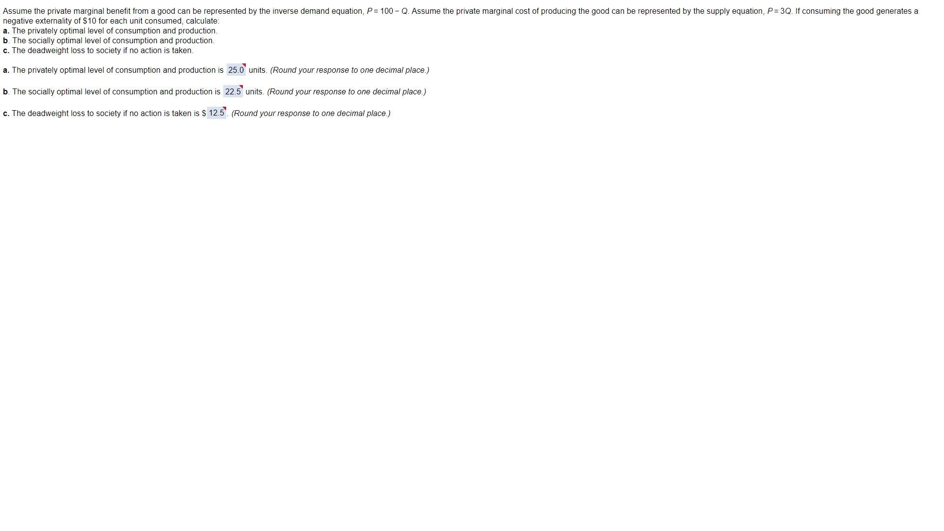 Please help. How are these numbers calculated? Assume the private marginal benefit