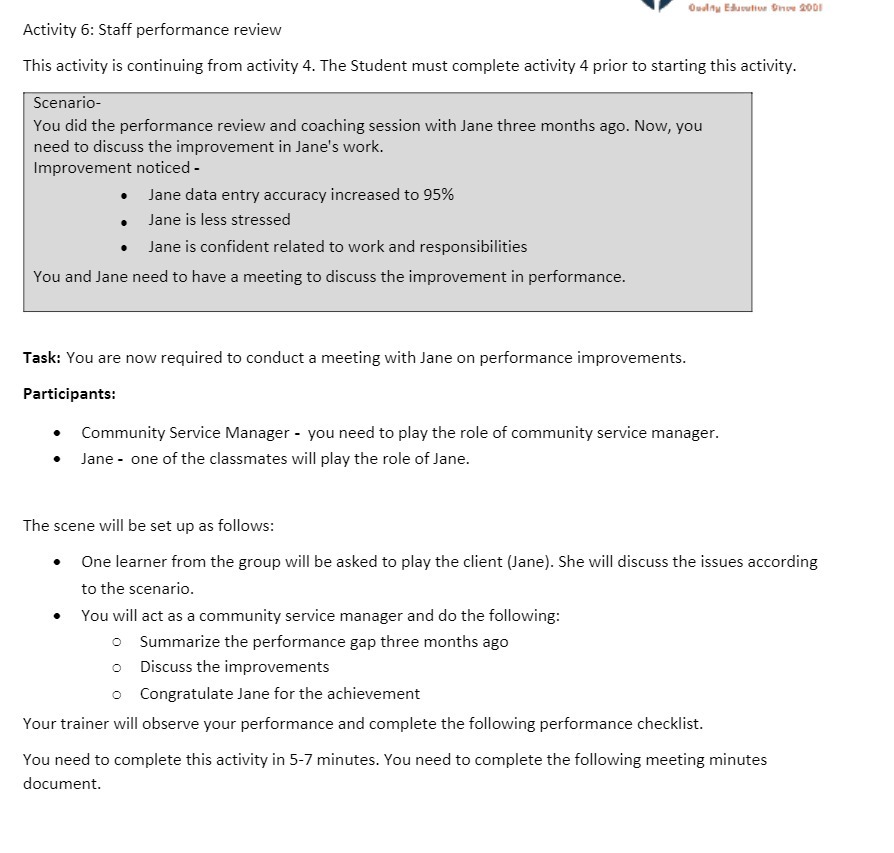 ' V ._ ..Iu_ LL. -----r .- i".: Activity 6: Staff