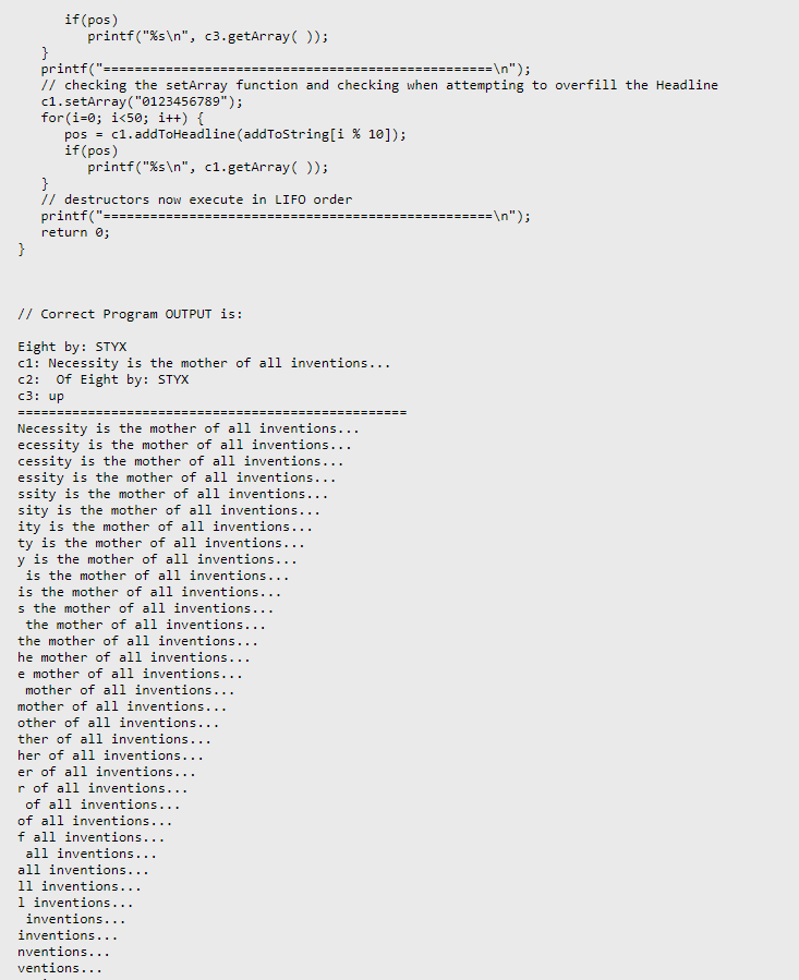 // PRIVATE member data char 5[51]; int index; public: // PUBLIC member
