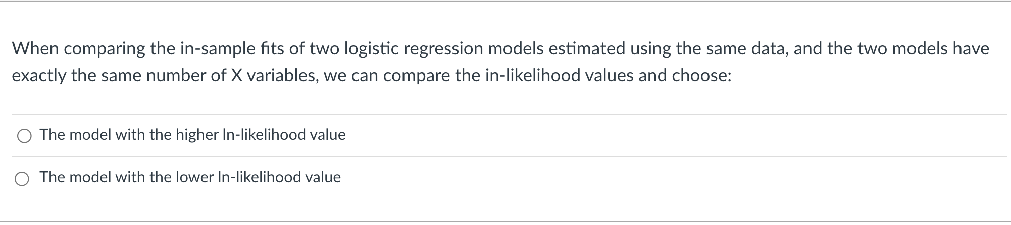 estimating a logistic regression model using the training data, we plug in
